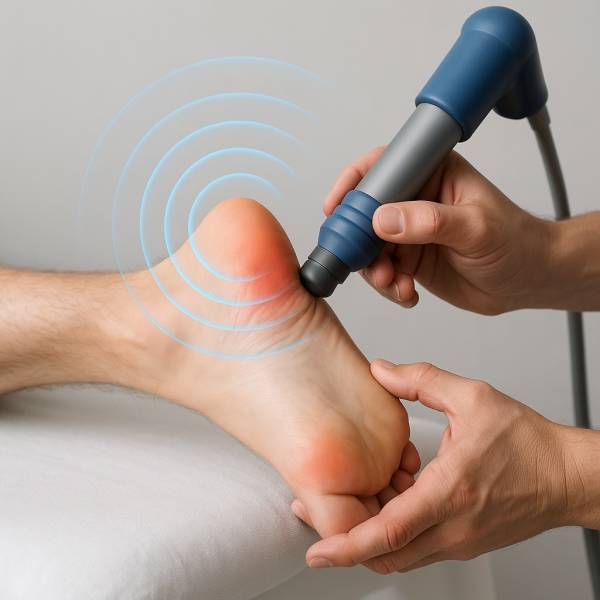 onde choc sur le talon pour l'aponévrosite plantaire